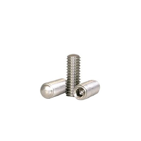 Socket Set Screw, Oval Point, 1/4-20 X 1/2, Stainless Steel, 18-8, Hex Socket Drive , 2500PK